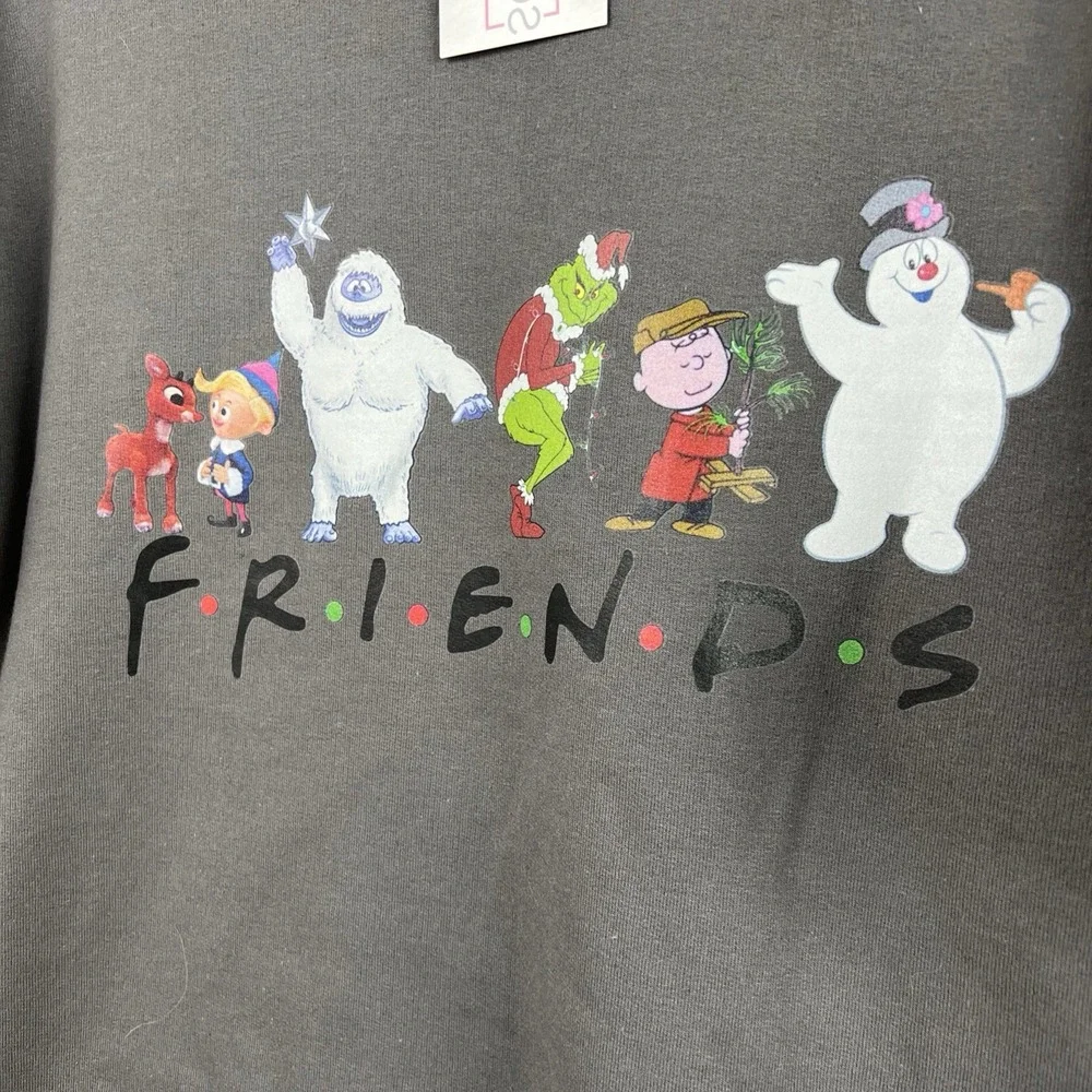 Friends Christmas Sweatshirt TV show size Small Graphic Print Grinch Frosty